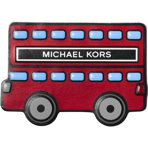 Michael Kors Womens Red Bus Stick On Patch Leather Stickers 